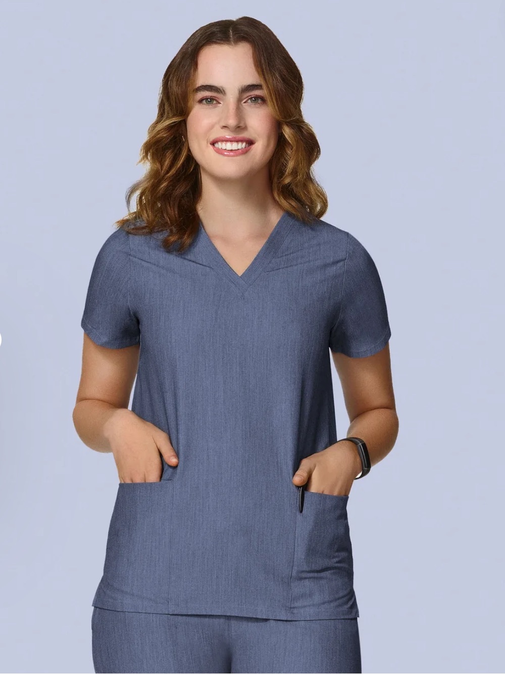 Mandala 6 Pocket Top Heather Denim